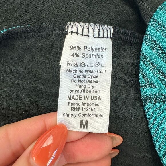 Lularoe Sarah Cardigan Duster Sweater Teal Black Lined Size S Open Front Pockets - Picture 11 of 12